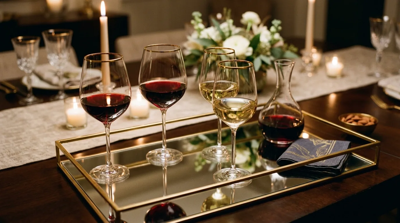 Mix vintage and modern glasses thoughtfully